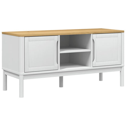 TV-Møbel Hvit TV-benk FLORO 114x43x55 cm heltre furu