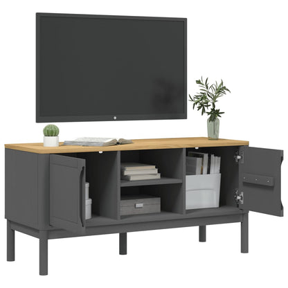 TV-Møbel Grå Tre TV-benk FLORO Grå 114x43x55 cm heltre furu