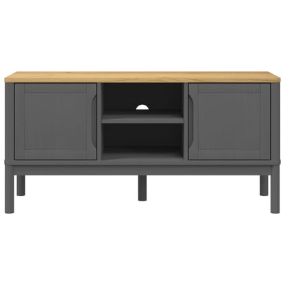 TV-Møbel Grå Tre TV-benk FLORO Grå 114x43x55 cm heltre furu