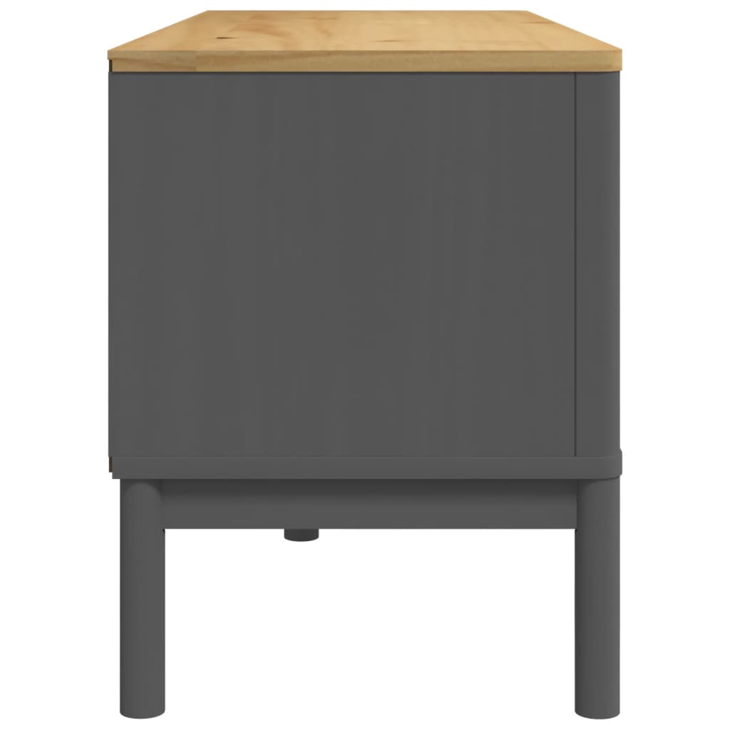 TV-Møbel Grå Tre TV-benk FLORO Grå 114x43x55 cm heltre furu