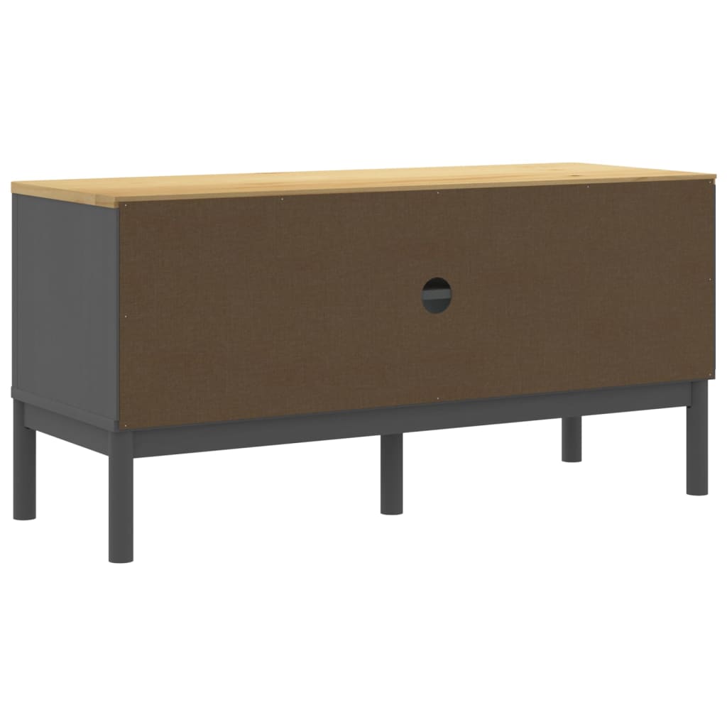 TV-Møbel Grå Tre TV-benk FLORO Grå 114x43x55 cm heltre furu