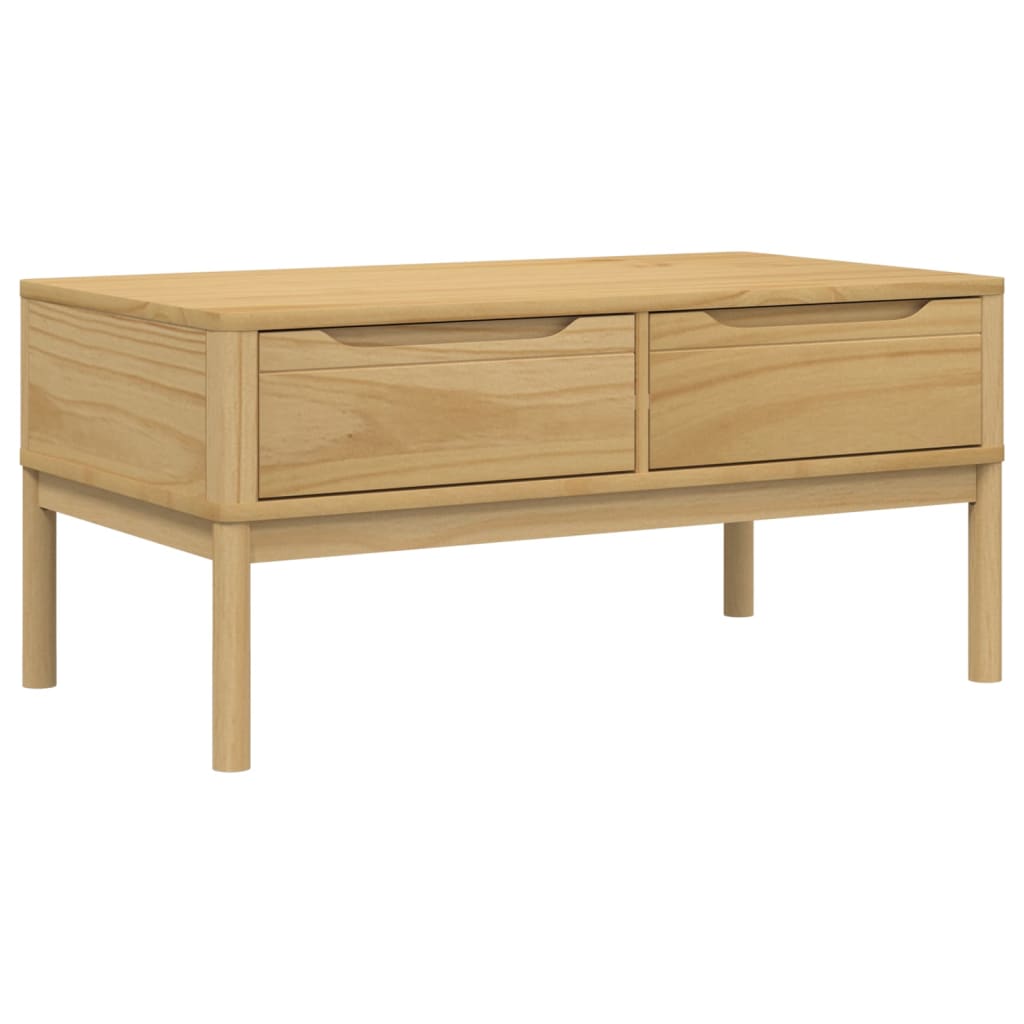Salongbord Sofabord Tre heltre furu FLORO voksbrun 99x55,5x45 cm