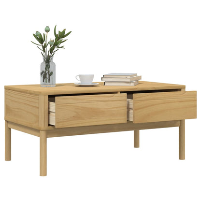 Salongbord Sofabord Tre heltre furu FLORO voksbrun 99x55,5x45 cm
