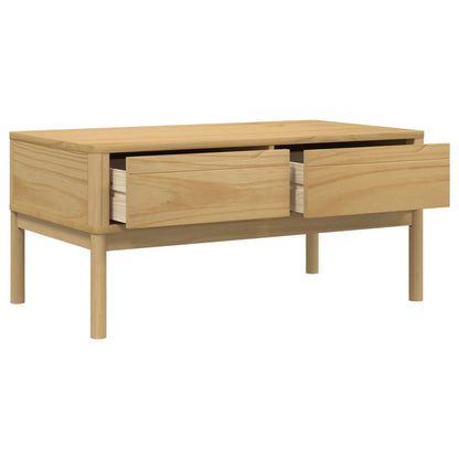 Salongbord Sofabord Tre heltre furu FLORO voksbrun 99x55,5x45 cm