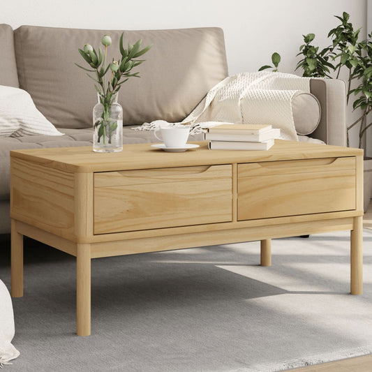 Salongbord Sofabord Tre heltre furu FLORO voksbrun 99x55,5x45 cm