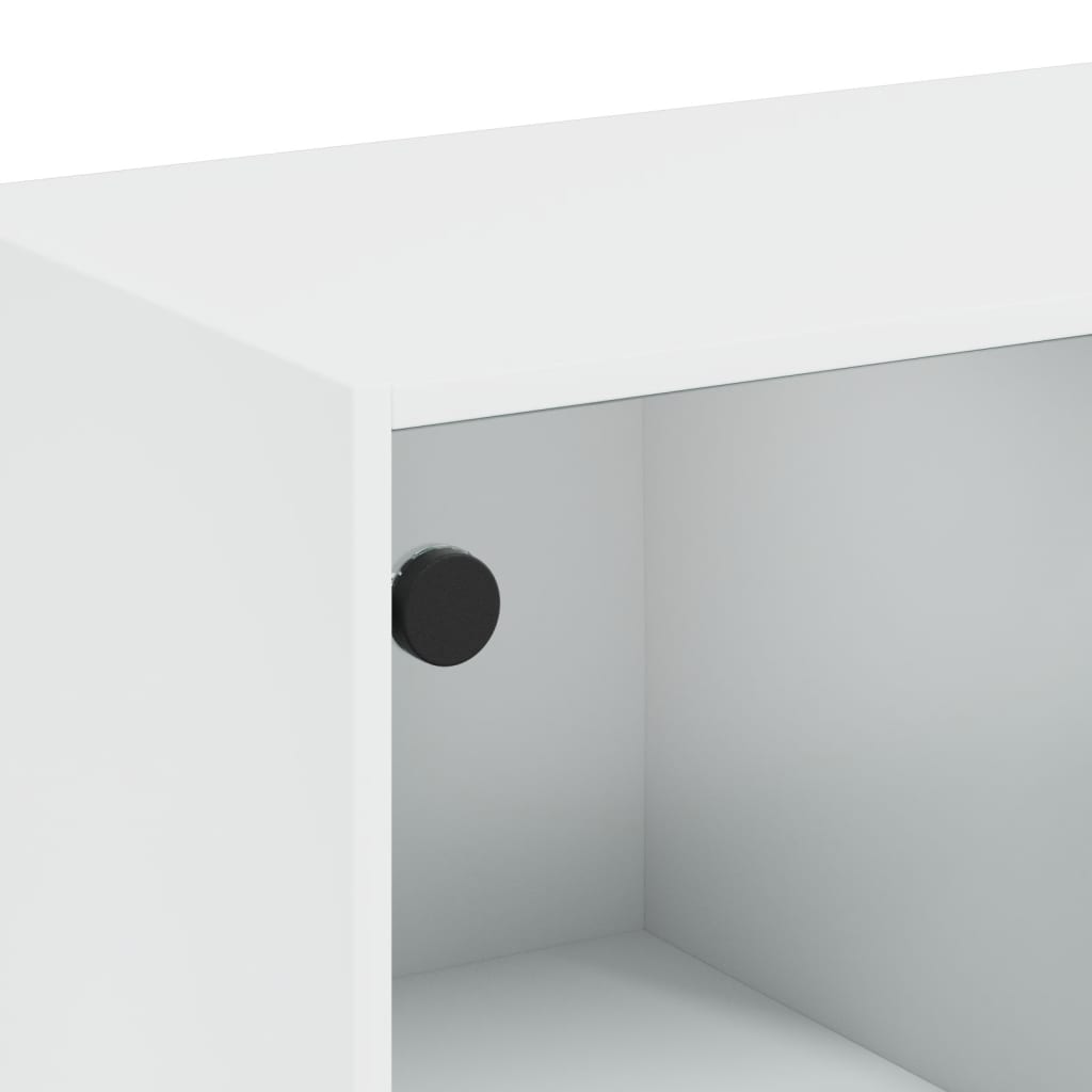 Bokhylle Hvit med dører 136x37x109 cm