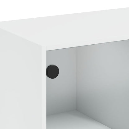 Bokhylle Hvit med dører 136x37x109 cm