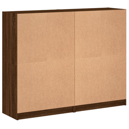 Bokhylle Brun Eik med dører 136x37x109 cm