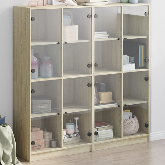 Bokhylle Sonoma Eik med dører 136x37x142 cm