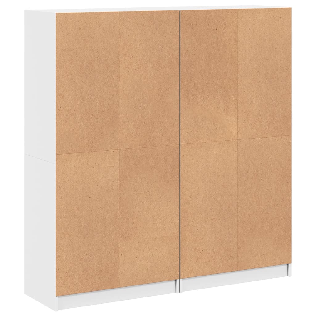 Bokhylle Hvit med dører 136x37x142 cm