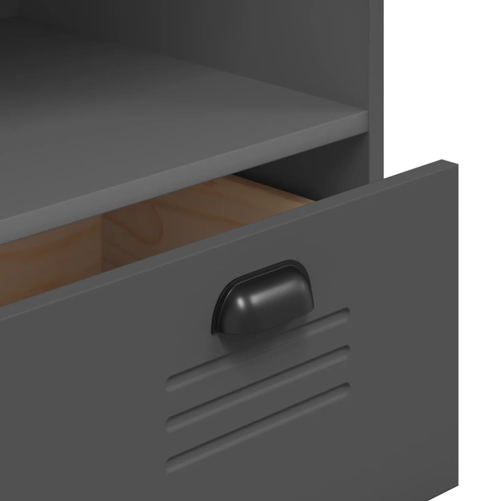 Skap Grå VIKEN antrasitt 80x40x200 cm heltre furu