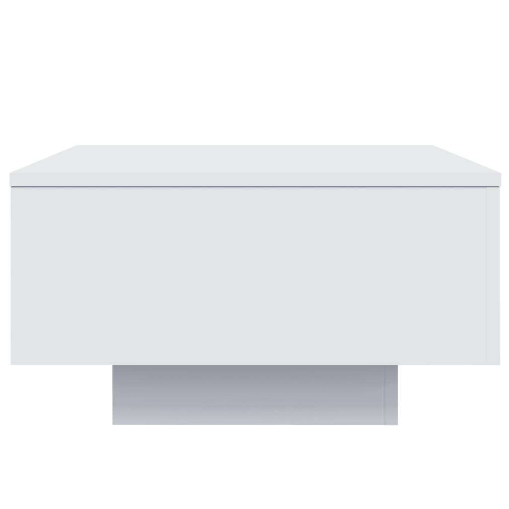 Salongbord Sofabord Hvit med LED-lys 55x55x31 cm