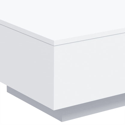 Salongbord Sofabord Hvit med LED-lys 55x55x31 cm