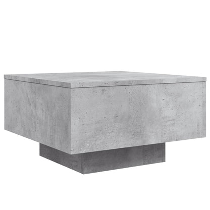 Salongbord Sofabord Betonggrå med LED-lys 55x55x31 cm