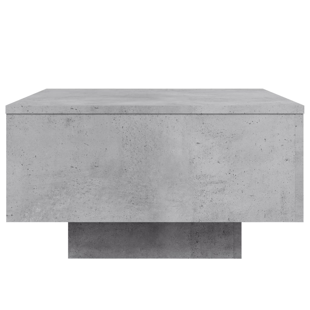 Salongbord Sofabord Betonggrå med LED-lys 55x55x31 cm