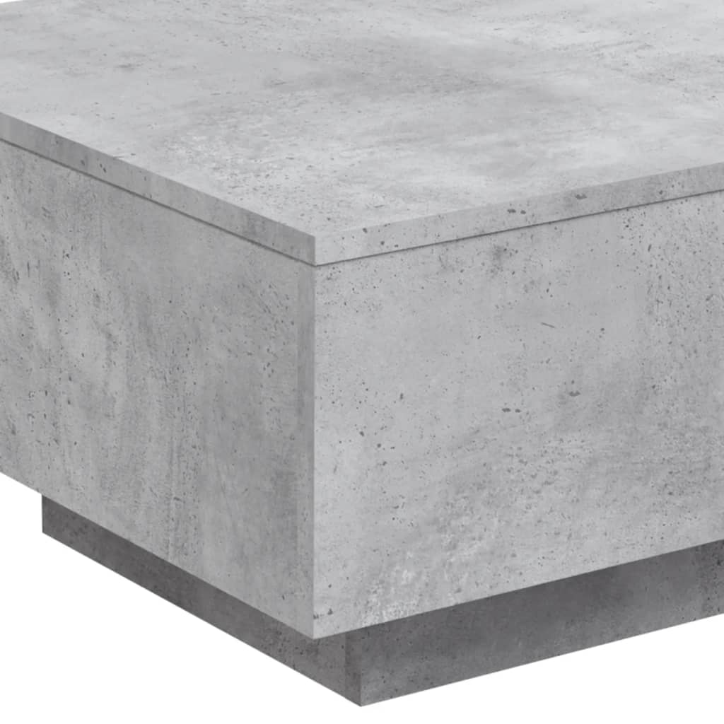 Salongbord Sofabord Betonggrå med LED-lys 55x55x31 cm