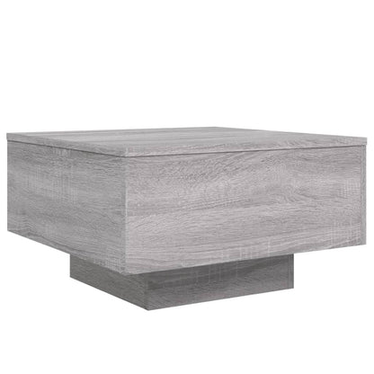 Salongbord Sofabord Sonoma Grå med LED-lys 55x55x31 cm