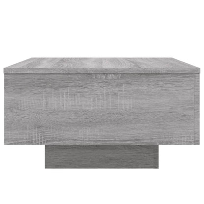 Salongbord Sofabord Sonoma Grå med LED-lys 55x55x31 cm