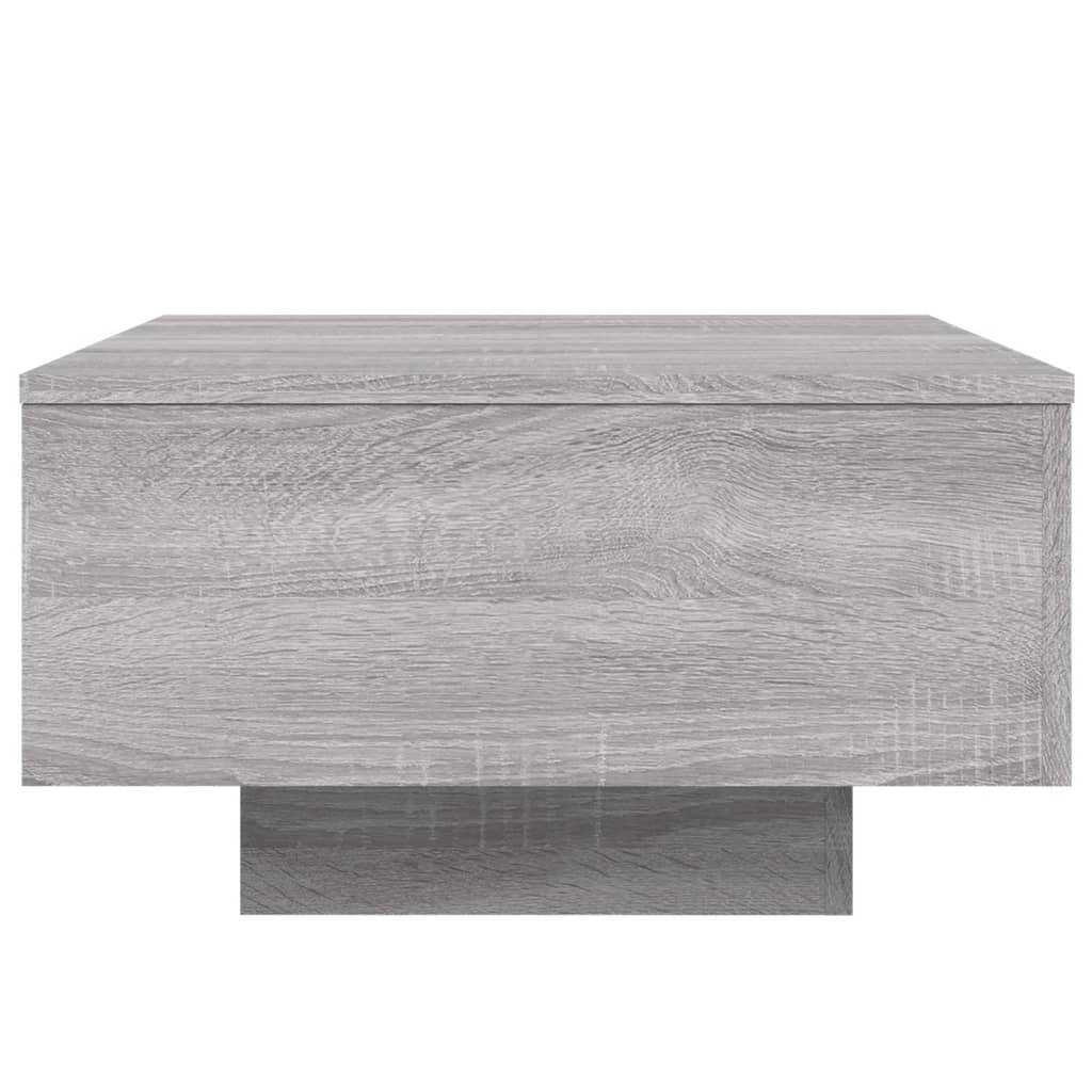 Salongbord Sofabord Sonoma Grå med LED-lys 55x55x31 cm