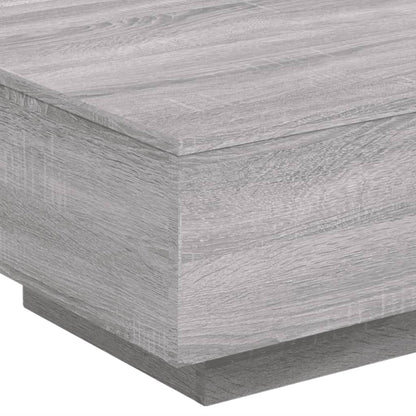 Salongbord Sofabord Sonoma Grå med LED-lys 55x55x31 cm