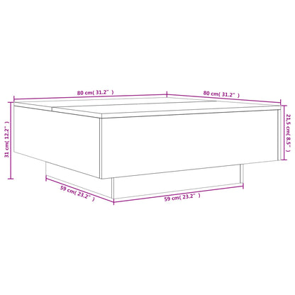 Salongbord Sofabord Svart 80x80x31 cm