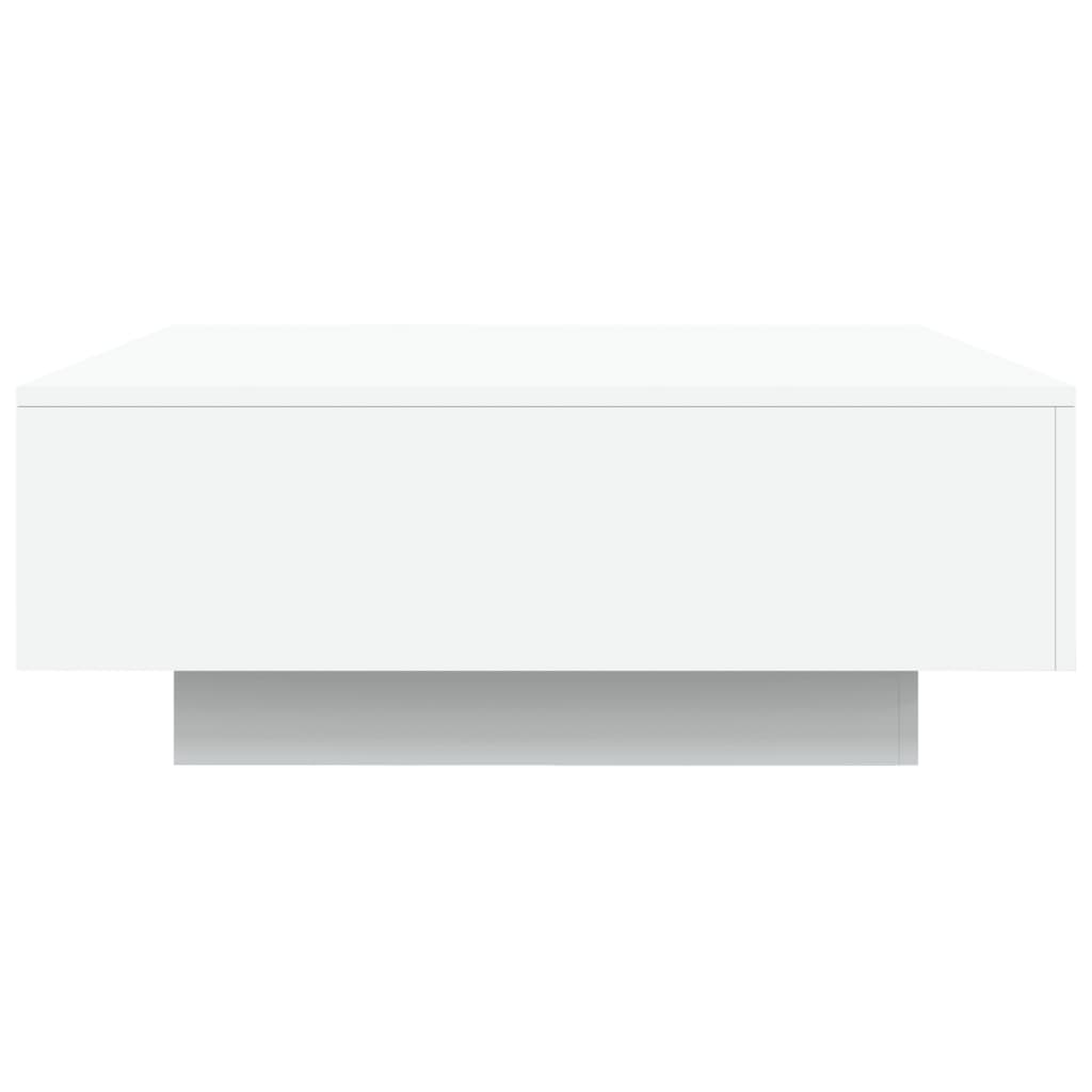 Salongbord Sofabord Hvit med LED-lys 80x80x31 cm