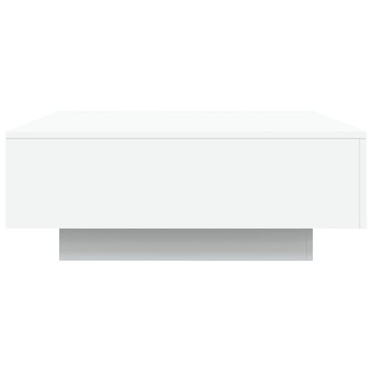 Salongbord Sofabord Hvit med LED-lys 80x80x31 cm