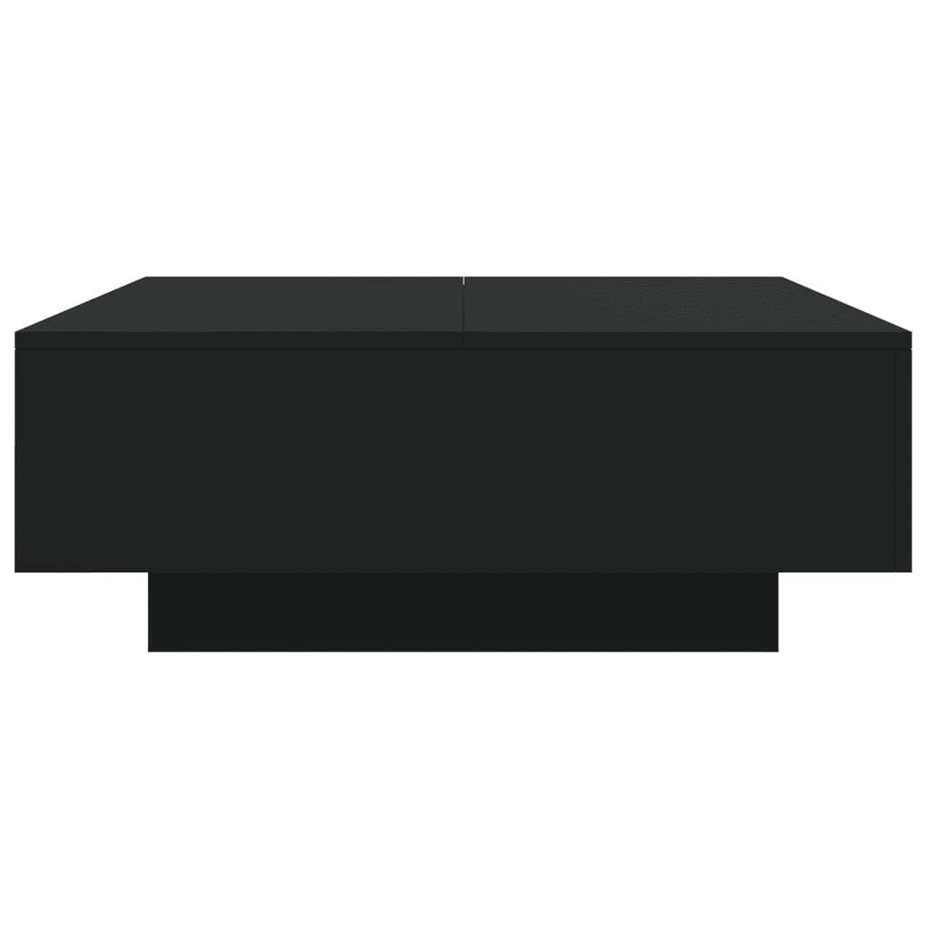 Salongbord Sofabord Svart med LED-lys 80x80x31 cm