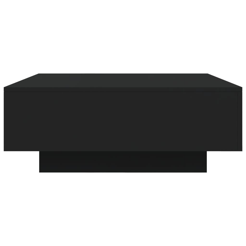 Salongbord Sofabord Svart med LED-lys 80x80x31 cm