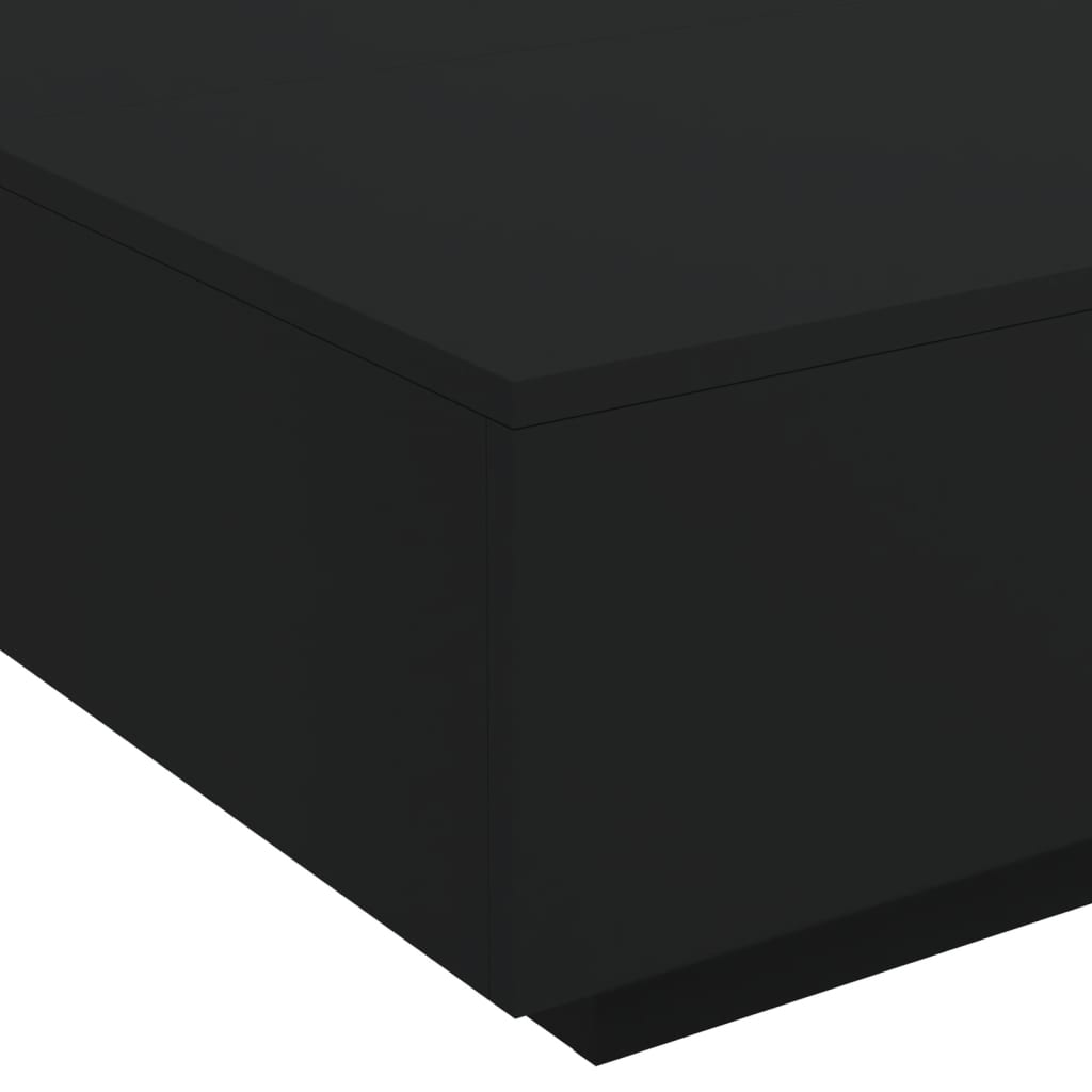 Salongbord Sofabord Svart med LED-lys 80x80x31 cm