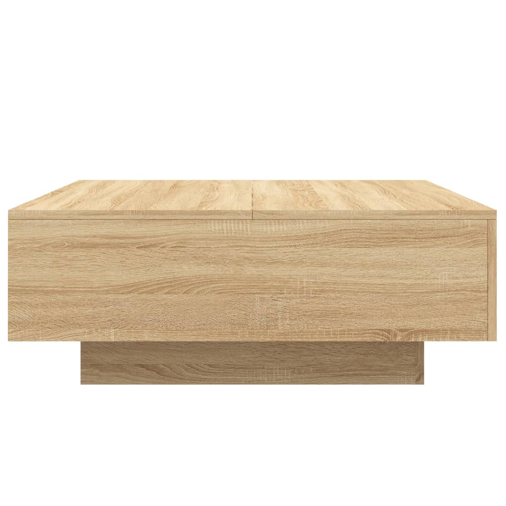 Salongbord Sofabord Sonoma Eik med LED-lys 80x80x31 cm