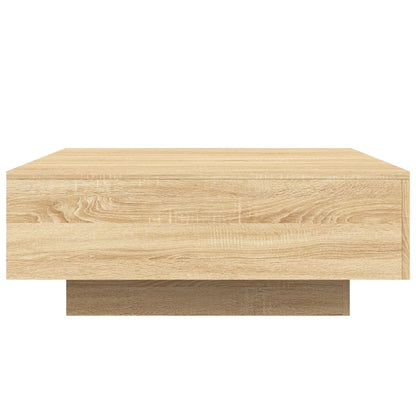 Salongbord Sofabord Sonoma Eik med LED-lys 80x80x31 cm