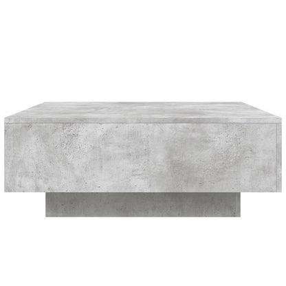 Salongbord Sofabord Betonggrå med LED-lys 80x80x31 cm