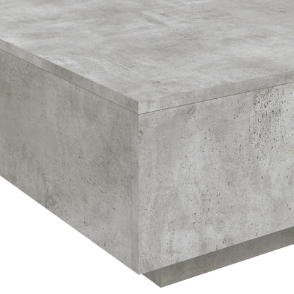 Salongbord Sofabord Betonggrå med LED-lys 80x80x31 cm