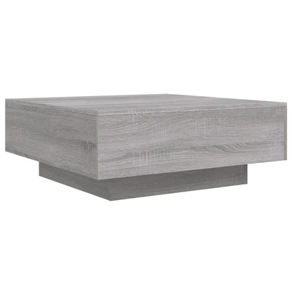 Salongbord Sofabord Sonoma Grå med LED-lys 80x80x31 cm