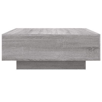 Salongbord Sofabord Sonoma Grå med LED-lys 80x80x31 cm