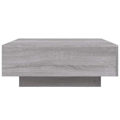 Salongbord Sofabord Sonoma Grå med LED-lys 80x80x31 cm