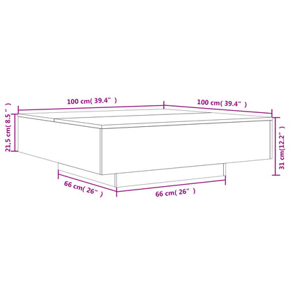 Salongbord Sofabord Hvit 100x100x31 cm