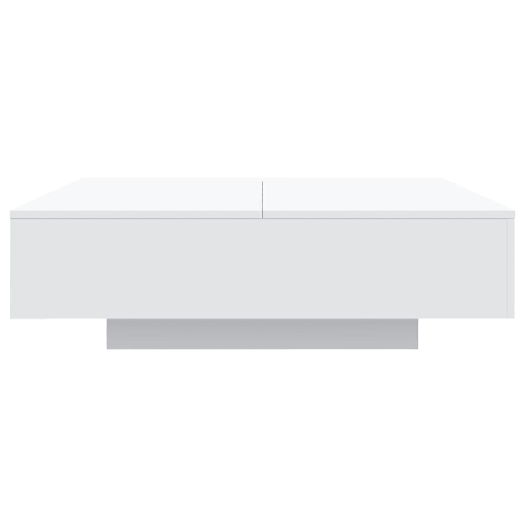 Salongbord Sofabord Hvit med LED-lys 100x100x31 cm