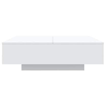 Salongbord Sofabord Hvit med LED-lys 100x100x31 cm