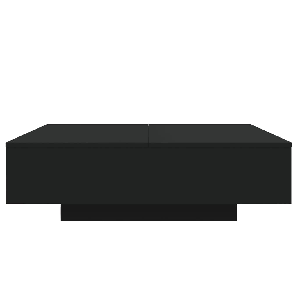 Salongbord Sofabord Svart med LED-lys 100x100x31 cm