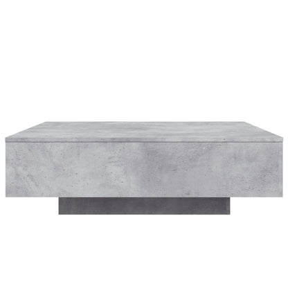 Salongbord Sofabord Betonggrå med LED-lys 100x100x31 cm