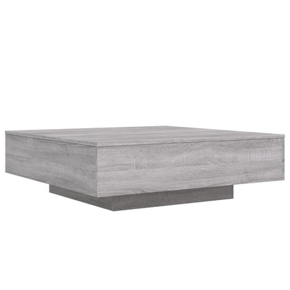 Salongbord Sofabord Sonoma Grå med LED-lys 100x100x31 cm