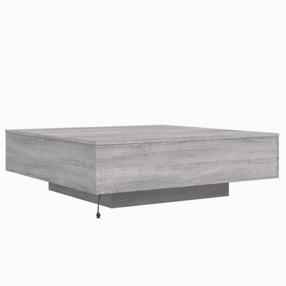 Salongbord Sofabord Sonoma Grå med LED-lys 100x100x31 cm