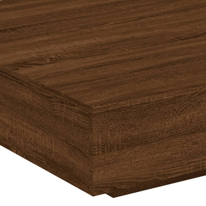 Salongbord Sofabord Brun med LED-lys brun Eik 100x100x31 cm