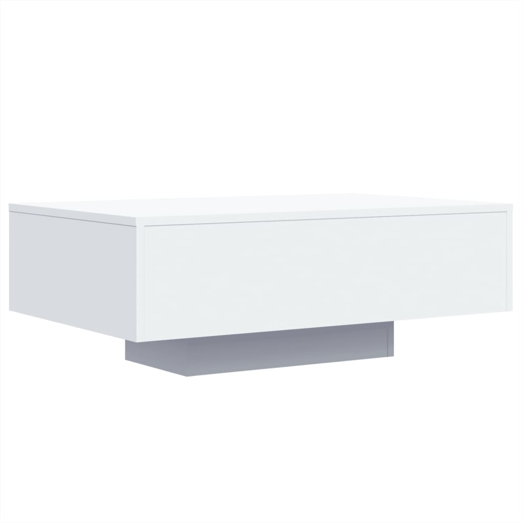 Salongbord Sofabord Hvit med LED-lys 85x55x31 cm