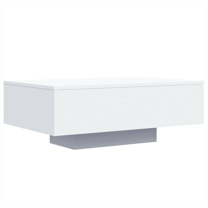 Salongbord Sofabord Hvit med LED-lys 85x55x31 cm