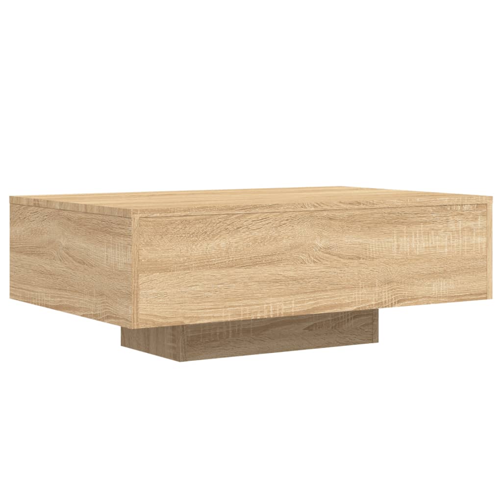 Salongbord Sofabord Sonoma Eik med LED-lys 85x55x31 cm