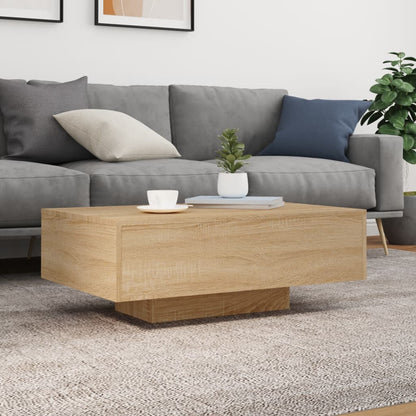 Salongbord Sofabord Sonoma Eik med LED-lys 85x55x31 cm