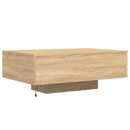 Salongbord Sofabord Sonoma Eik med LED-lys 85x55x31 cm